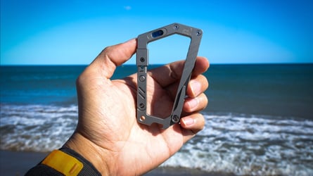 The GH Carabiner is essentially a multitool disguised as a carabiner.